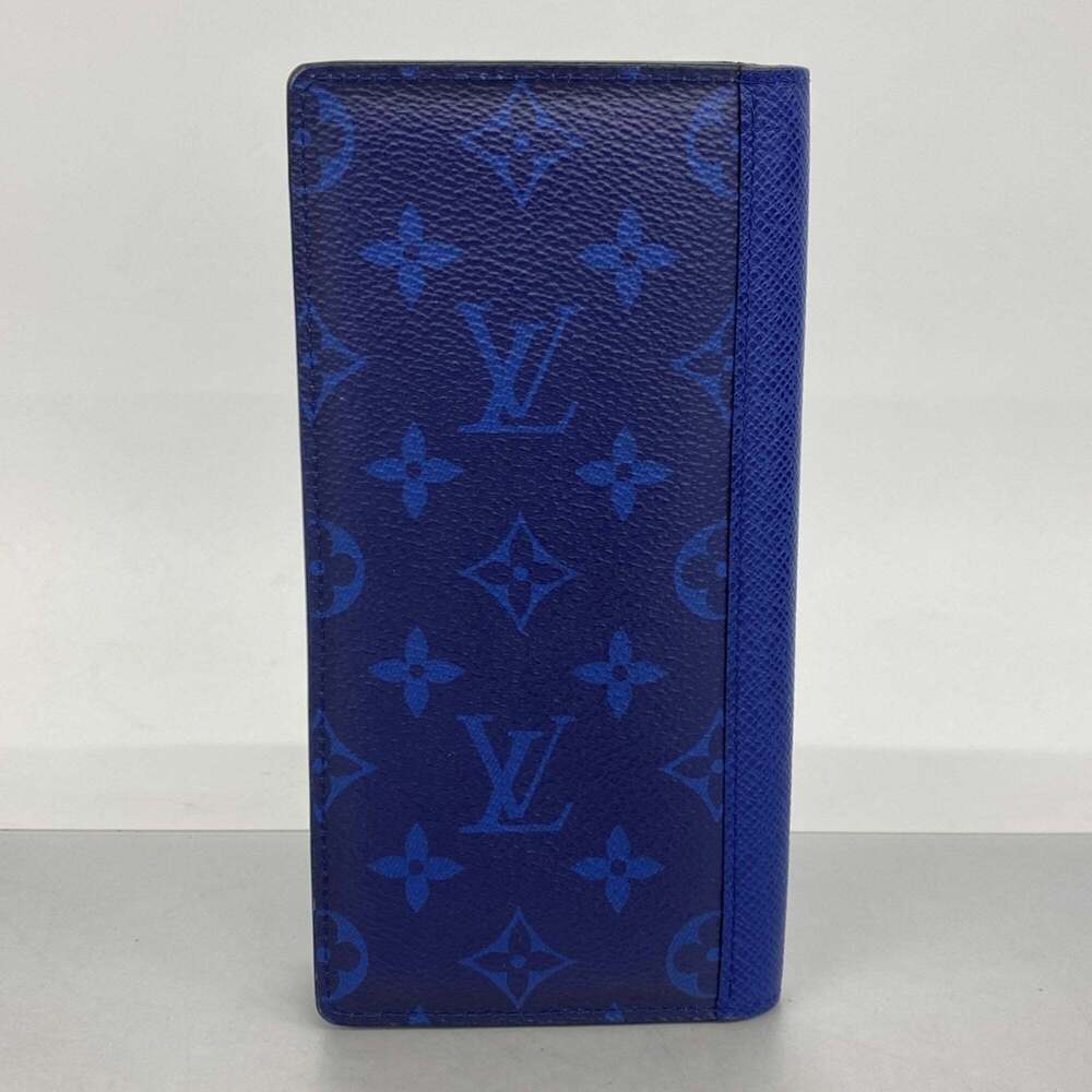Louis Vuitton Taiga Rama Portefeuille Brazza Long Wallet M30297 Cobalt Men's - Picture 11 of 11
